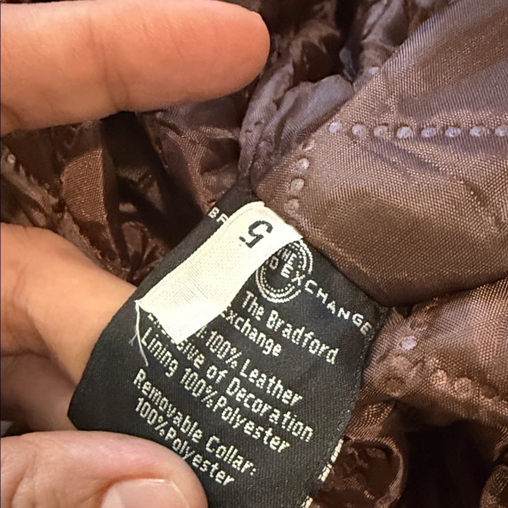The Bradford Exchange Black Bomber Jacket with Shearling Collar - Picture 7 of 7